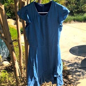 faux jean blue dress women